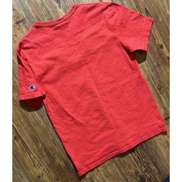 Vintage Women’s Champion "Campeon" Spanish Logo Raised Appliqué T-Shirt RED - Picture 2 of 8